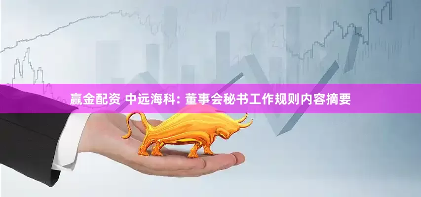 赢金配资 中远海科: 董事会秘书工作规则内容摘要